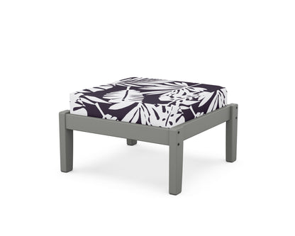 Unbranded Deep Seating Ottoman in Slate Grey / Leaf Navy