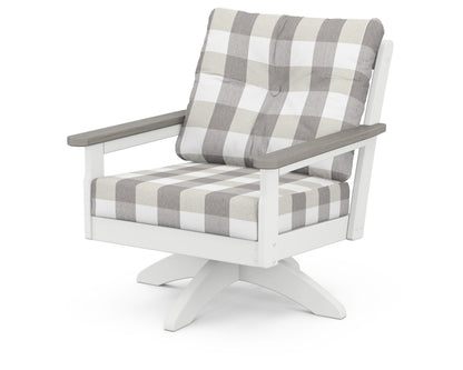Vineyard Deep Seating Swivel Chair - White