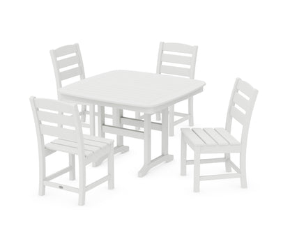 POLYWOOD® Lakeside Side Chair 5-Piece Dining Set with Trestle Legs in White