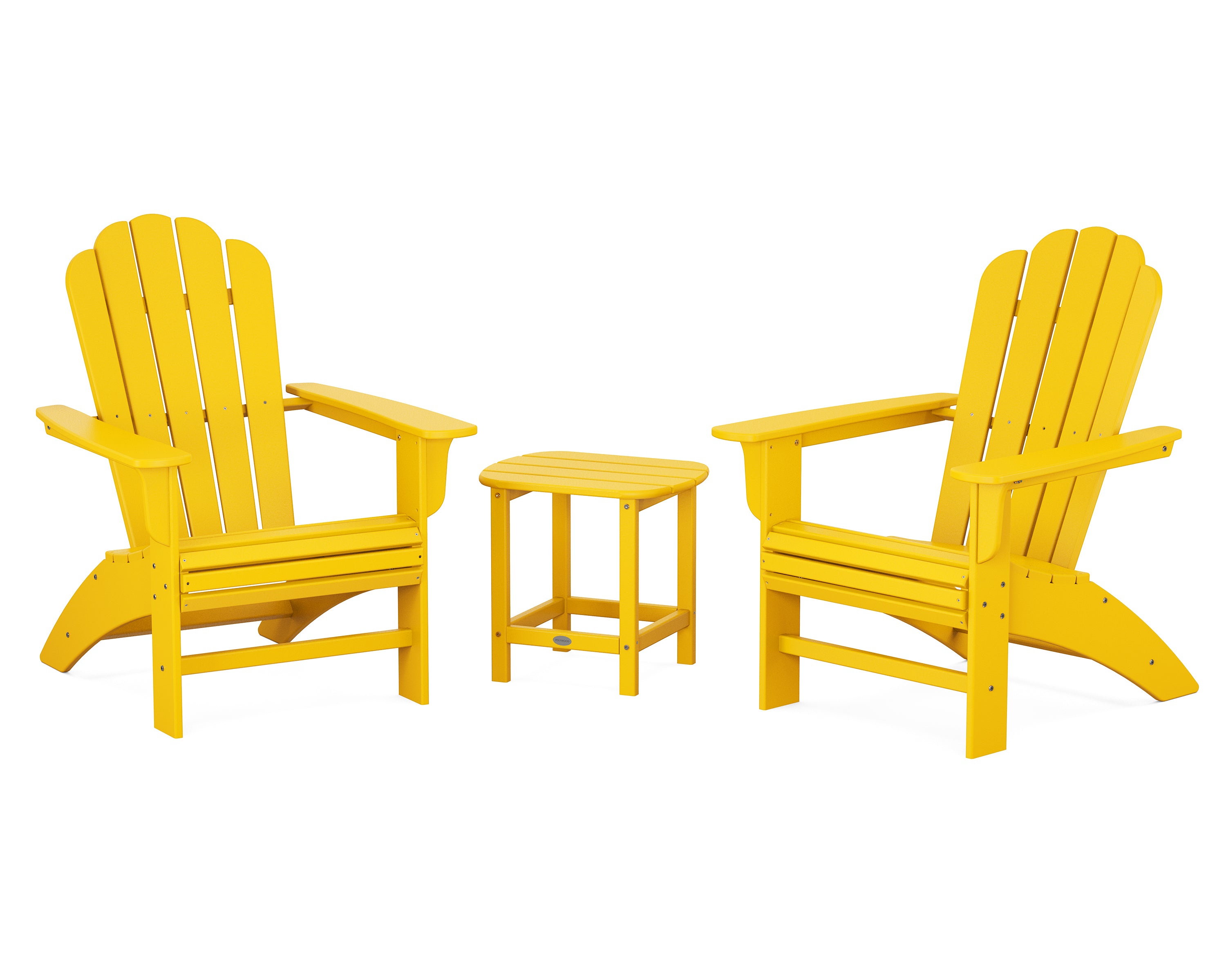 Country Living Cottage Curveback Adirondack Chair 3-Piece Set in Lemon