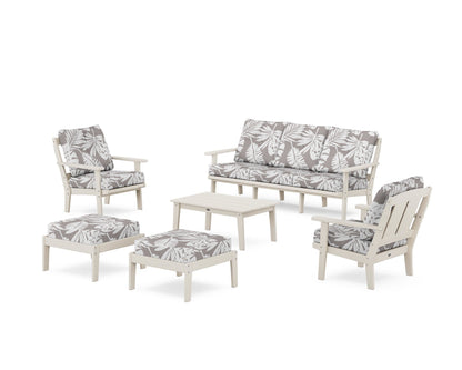 POLYWOOD® Mission 6-Piece Lounge Sofa Set in Sand / Leaf Grey Mist