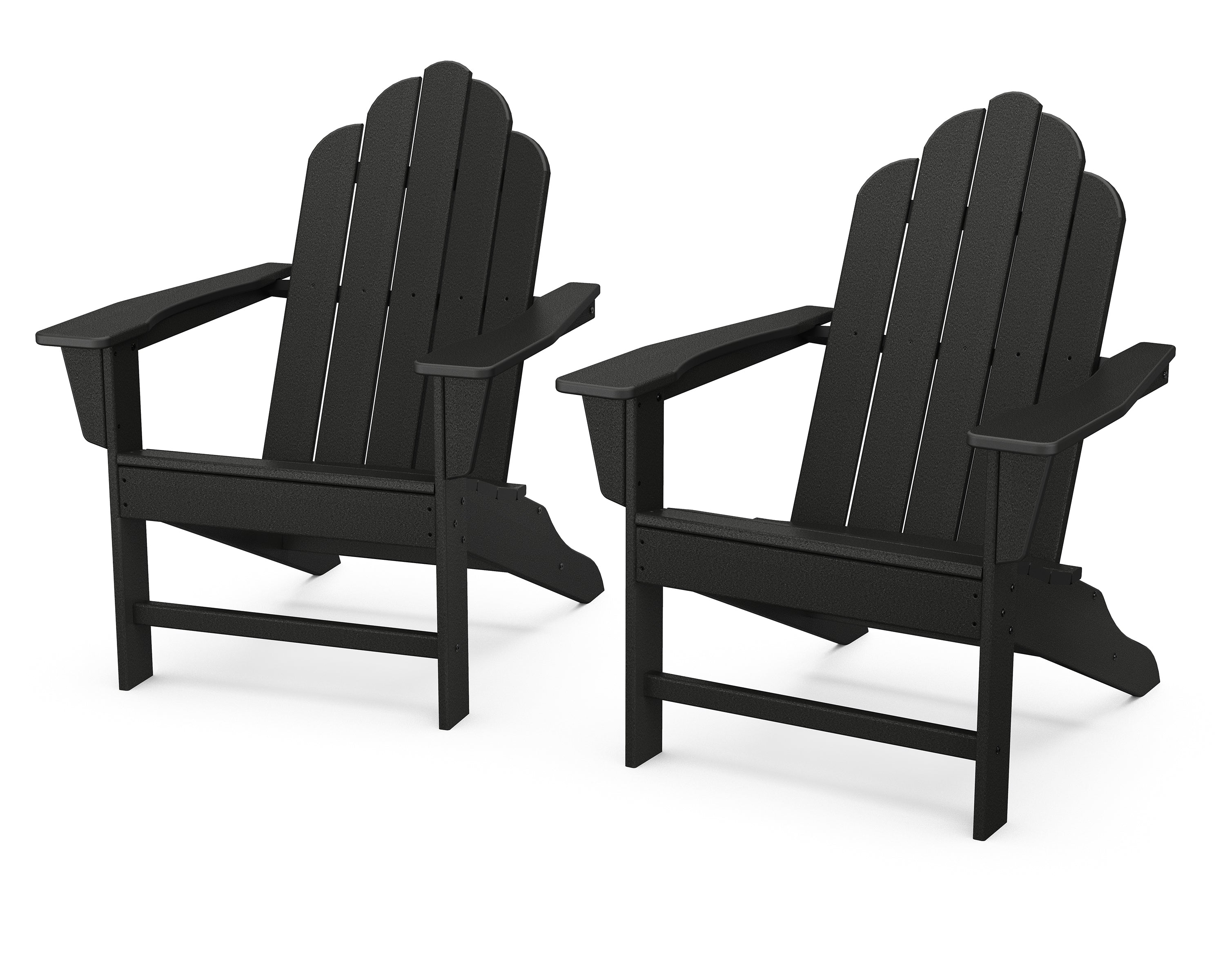 POLYWOOD® Long Island Adirondack 2-Piece Set in Black