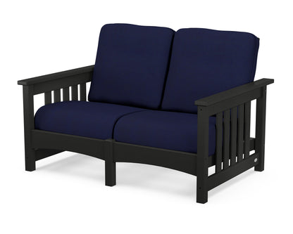 POLYWOOD® Club Mission Loveseat in Black / Navy