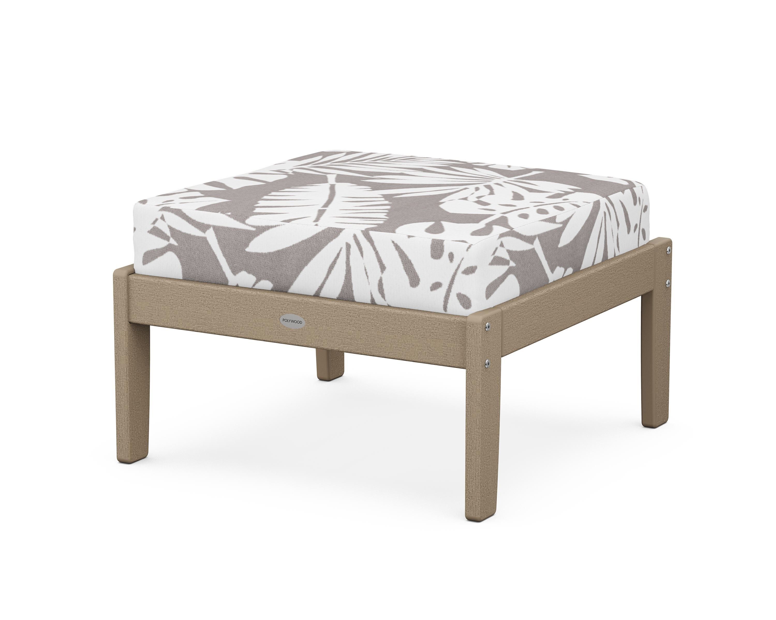 POLYWOOD® Braxton Deep Seating Ottoman in Vintage Sahara / Leaf Grey Mist