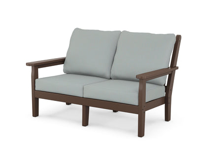 POLYWOOD® Chippendale Deep Seating Loveseat in Mahogany / Spa