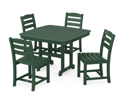 POLYWOOD® La Casa Café Side Chair 5-Piece Dining Set with Trestle Legs in Green