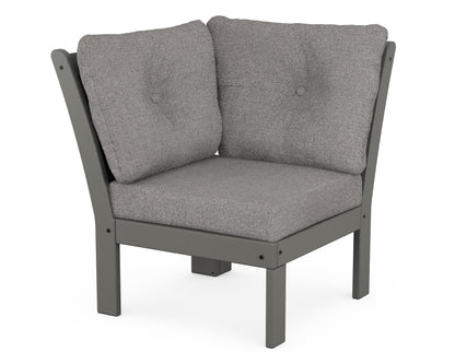 POLYWOOD® Vineyard Modular Corner Chair in Slate Grey / Grey Mist