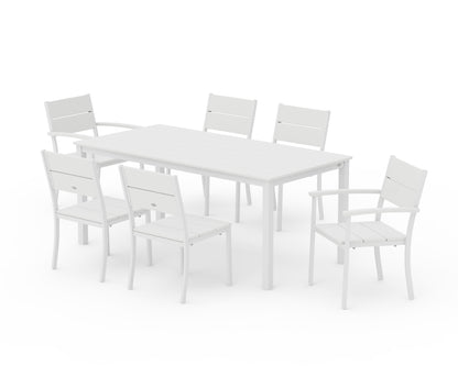 POLYWOOD® Main Street 7-Piece Dining Set in White / White