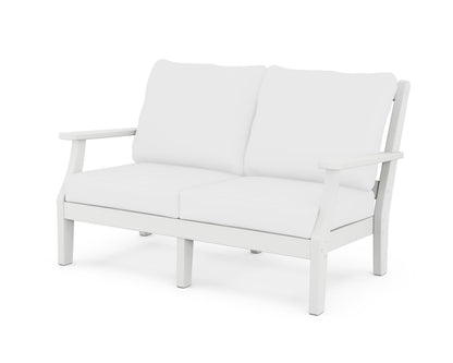 Martha Stewart by POLYWOOD® Chinoiserie Deep Seating Loveseat in White / Natural