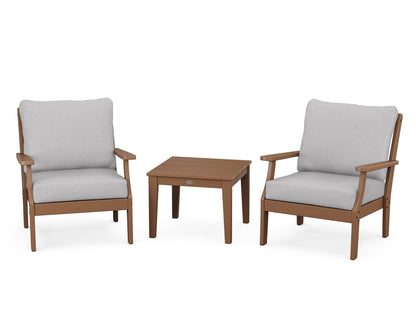 POLYWOOD® Braxton 3-Piece Deep Seating Set in Teak / Granite