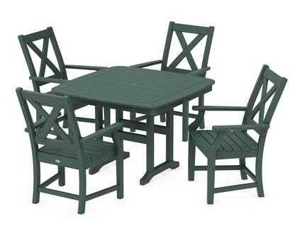 POLYWOOD® Braxton 5-Piece Dining Set with Trestle Legs in Green