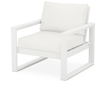 POLYWOOD® EDGE Club Chair in White / Natural Linen