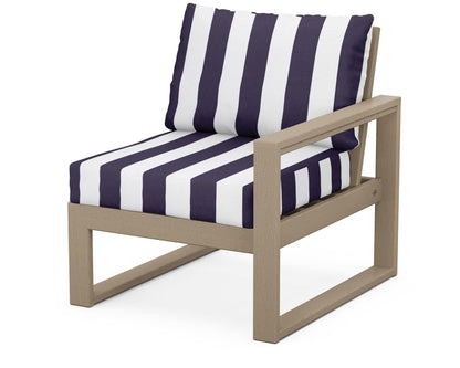 POLYWOOD® EDGE Modular Right Arm Chair in Vintage Sahara / Cabana Stripe Navy