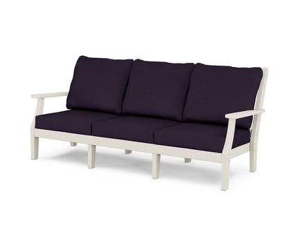 Country Living Wovendale Deep Seating Sofa in Sand / Navy Linen