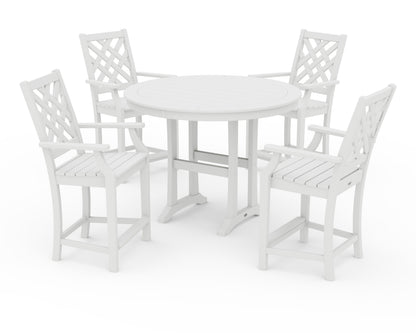 Country Living Wovendale 5-Piece Round Counter Set in White