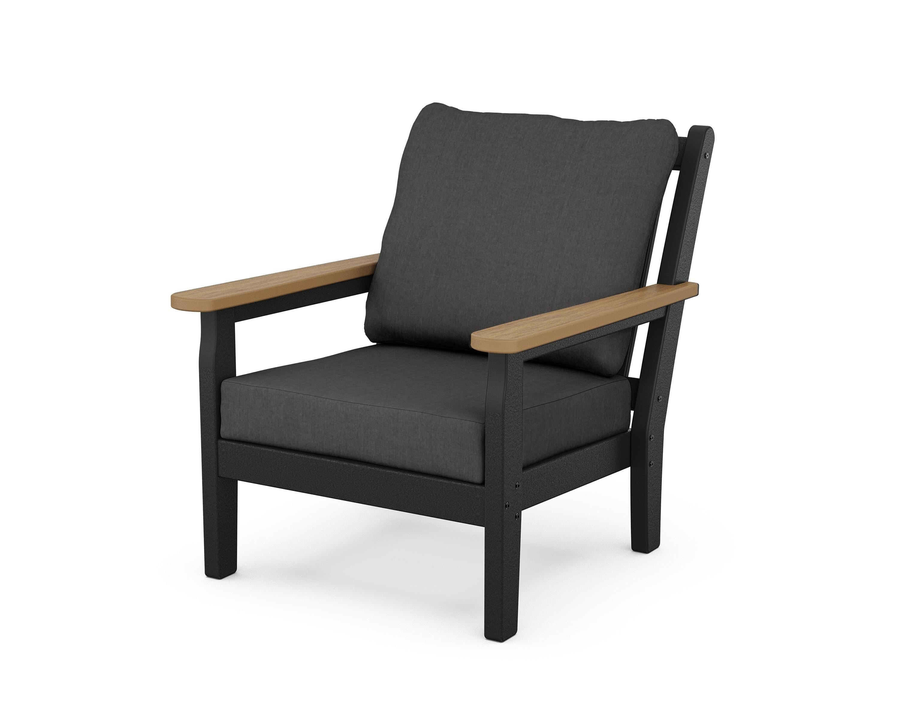 POLYWOOD® Chippendale Deep Seating Chair in Black / Natural / Spectrum Carbon