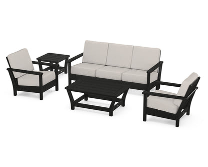 POLYWOOD® Harbour 5-Piece Deep Seating Set in Black / Cast Ash