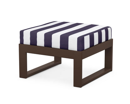 Unbranded Modular Ottoman - Modern in Mahogany / Cabana Stripe Navy