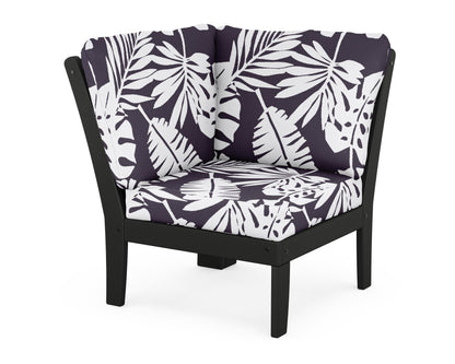 POLYWOOD® Braxton Modular Corner Chair in Black / Leaf Navy