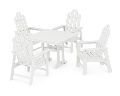 POLYWOOD® Long Island 5-Piece Farmhouse Dining Set With Trestle Legs in White