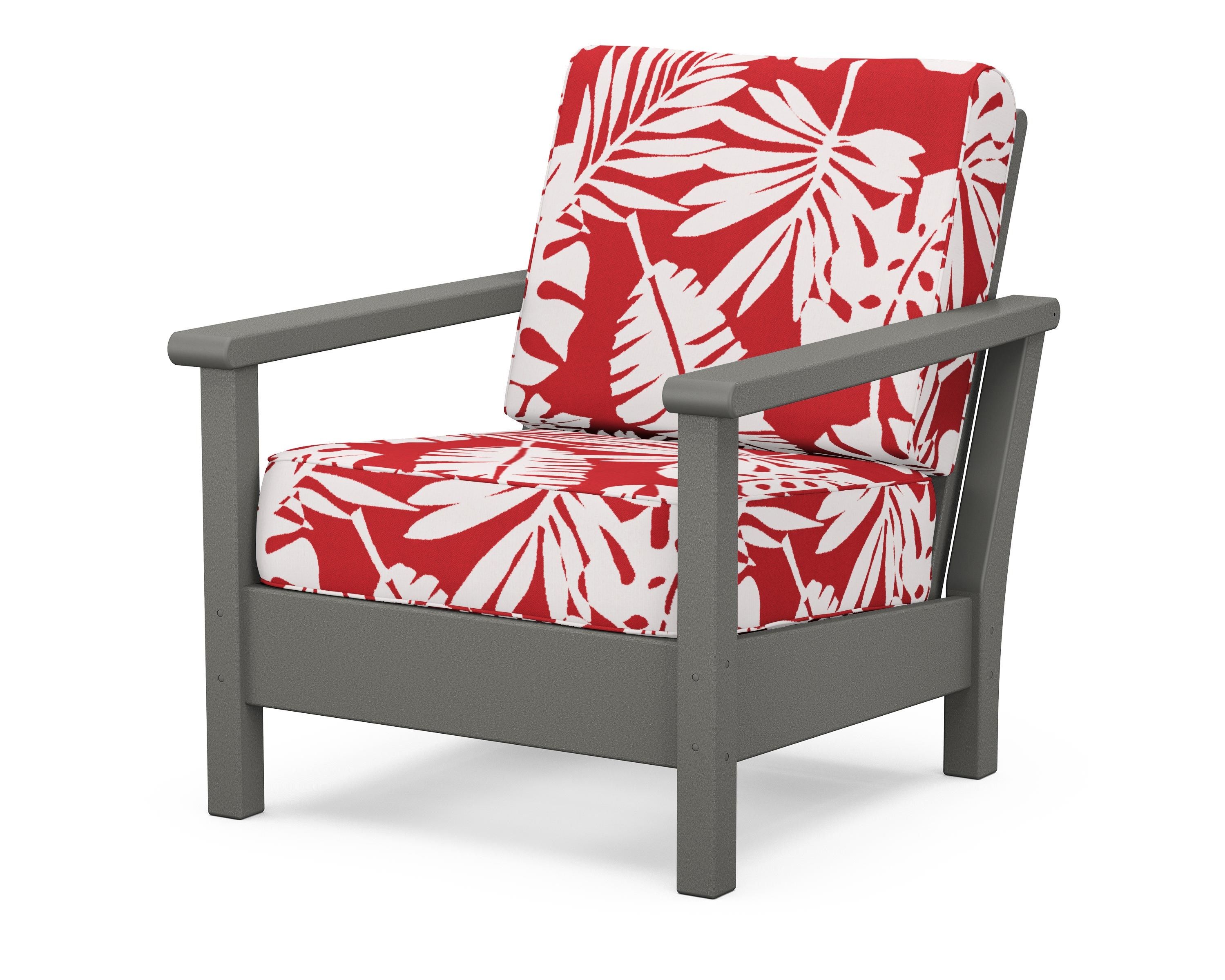 POLYWOOD® Harbour Deep Seating Chair in Slate Grey / Leaf Crimson