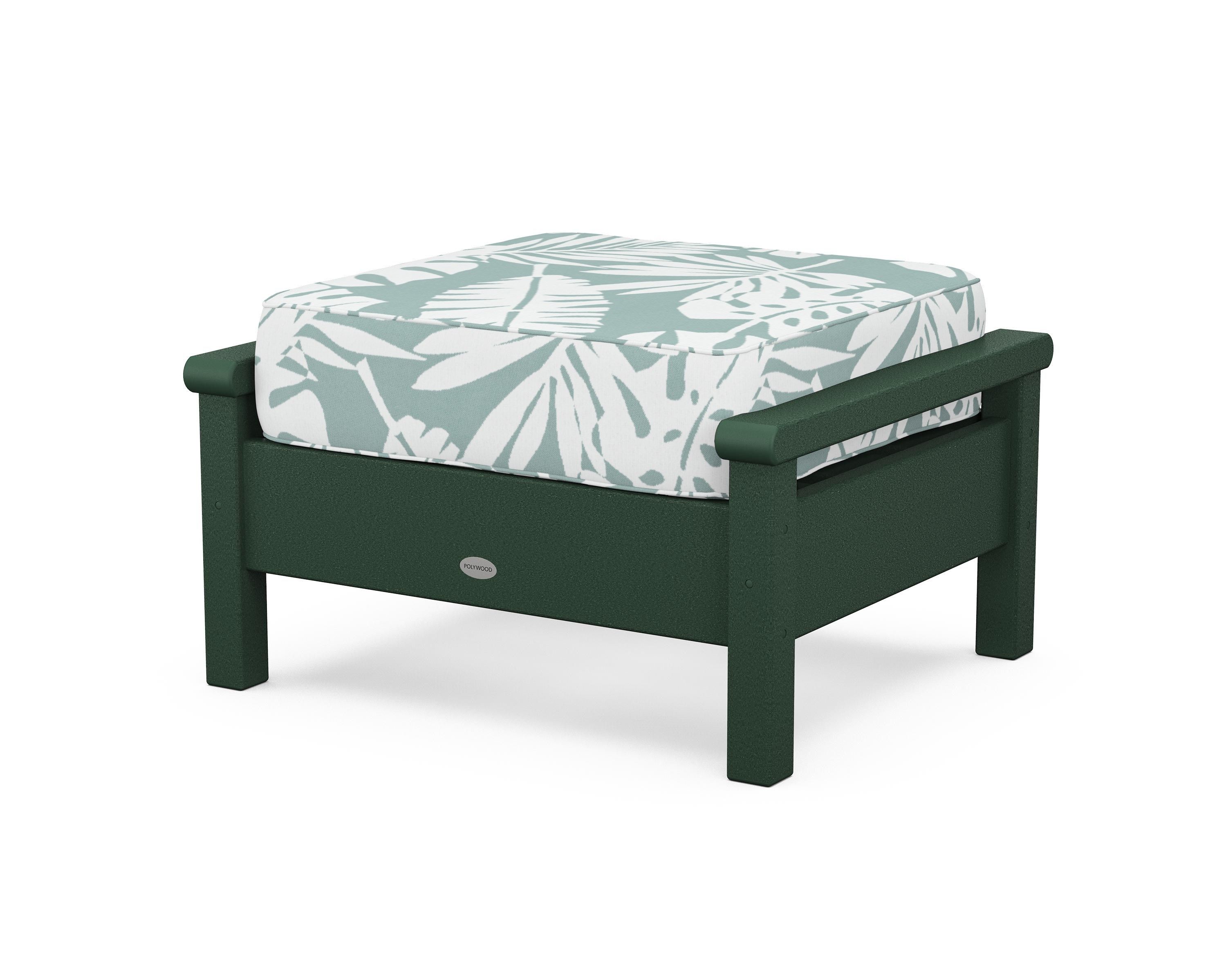 POLYWOOD® Harbour Deep Seating Ottoman in Green / Leaf Glacier Spa