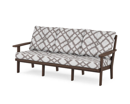 POLYWOOD® Prairie Deep Seating Sofa in Mahogany / Trellis Grey Mist