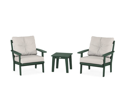 POLYWOOD® Oxford 3-Piece Deep Seating Set in Green / Cast Ash