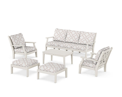 Country Living Wovendale 6-Piece Lounge Sofa Set in Sand / Trellis Dune Burlap