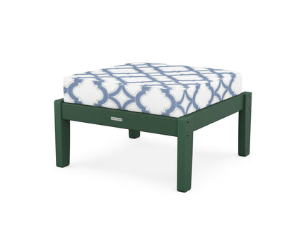 Martha Stewart by POLYWOOD® Chinoiserie Deep Seating Ottoman in Green / Trellis Sky Blue