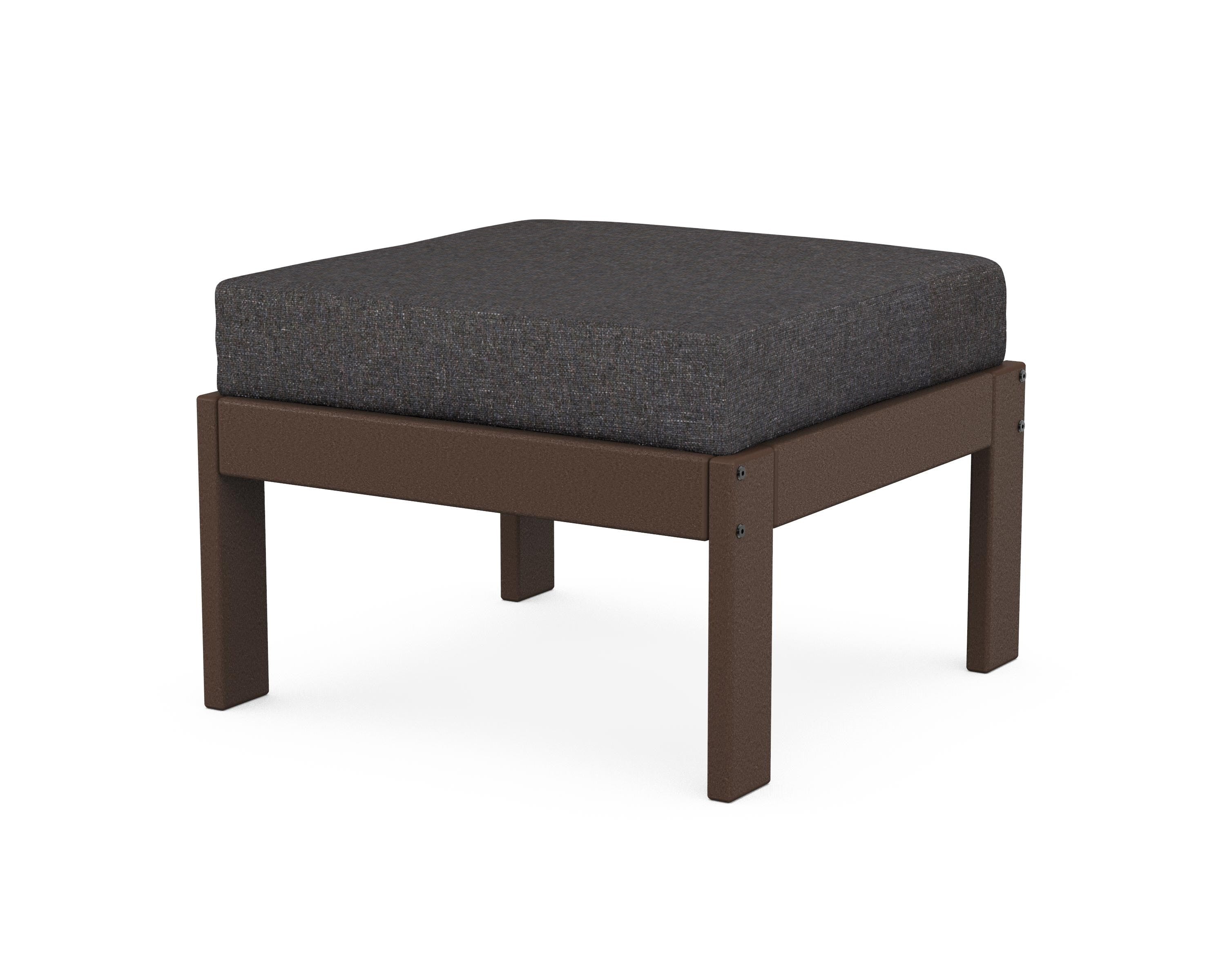 POLYWOOD® Vineyard Modular Ottoman in Mahogany / Ash Charcoal