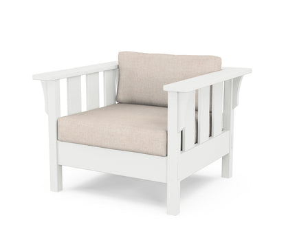 Martha Stewart by POLYWOOD® Acadia Deep Seating Chair in White / Blend Linen