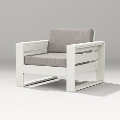 PW Designer Series Latitude Lounge Chair in Vintage White / Weathered Tweed
