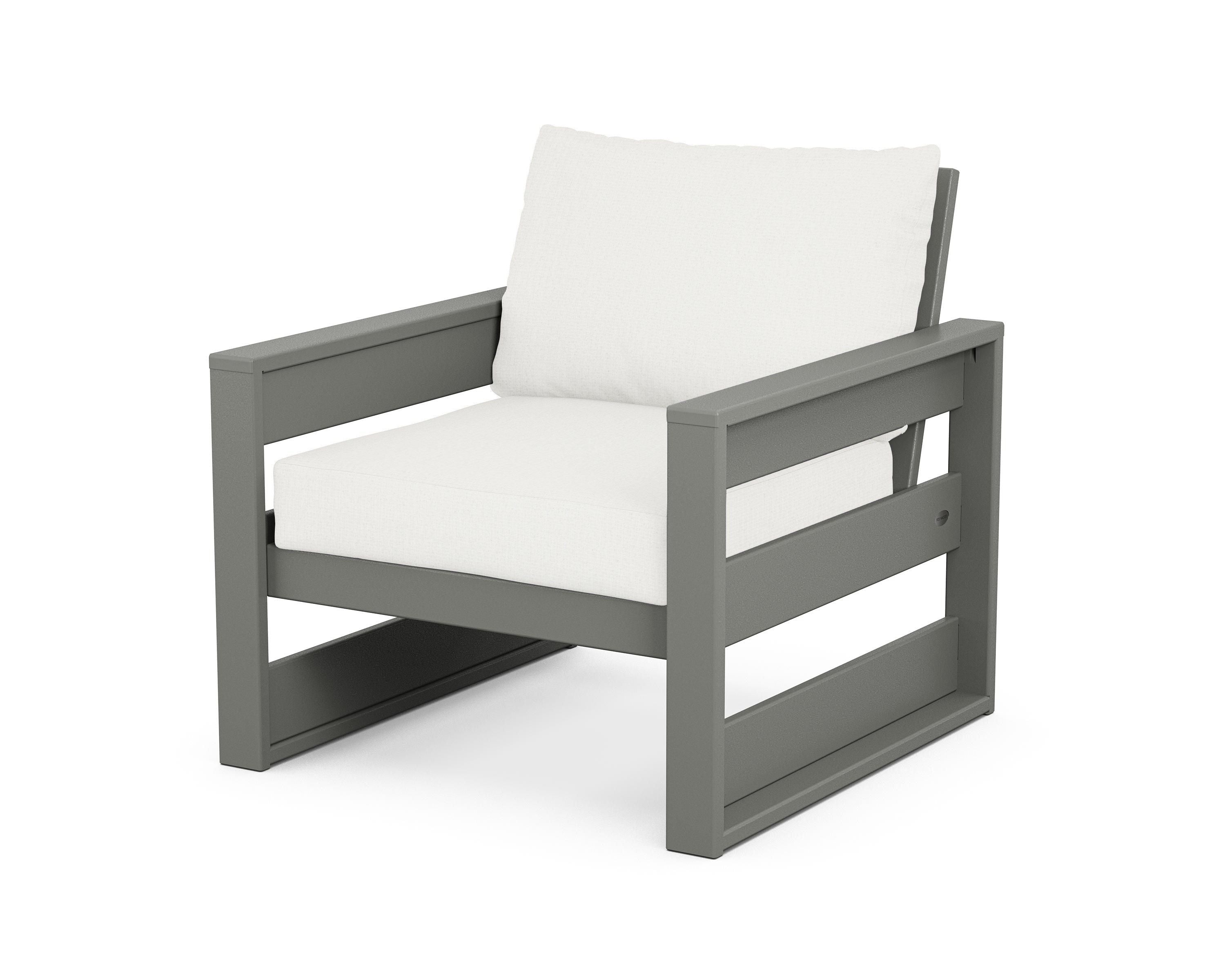 POLYWOOD® Westport Club Chair in Slate Grey / Natural Linen