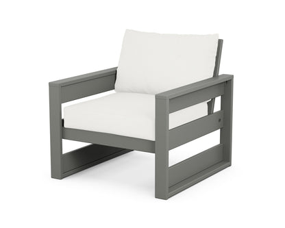 POLYWOOD® Westport Club Chair in Slate Grey / Natural Linen