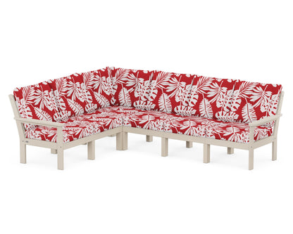 POLYWOOD® Vineyard 6-Piece Sectional in Sand / Leaf Crimson