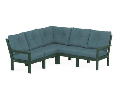 POLYWOOD® Vineyard 5-Piece Sectional in Green / Ocean Teal
