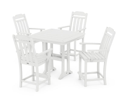 Country Living Cottage 5-Piece Counter Set with Trestle Legs in White