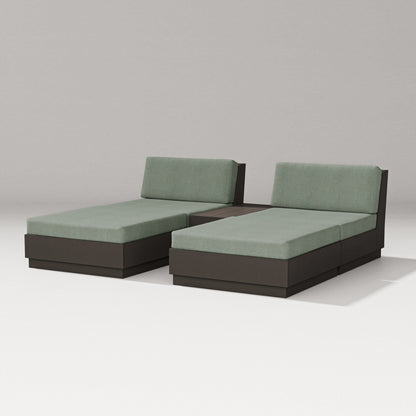PW Designer Series Elevate Double Chaise Set in Vintage Coffee / Cast Sage