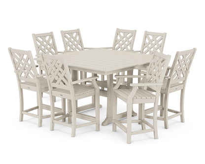 Country Living Wovendale 9-Piece Square Counter Set with Trestle Legs in Sand
