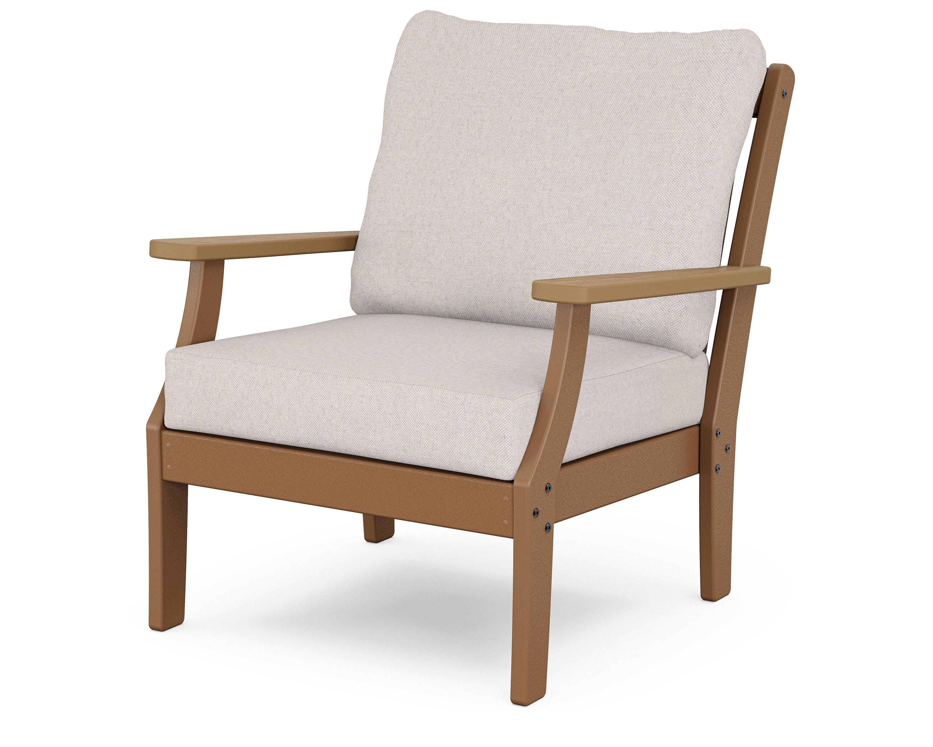 POLYWOOD® Braxton Deep Seating Chair in Teak / Natural / Dune Burlap
