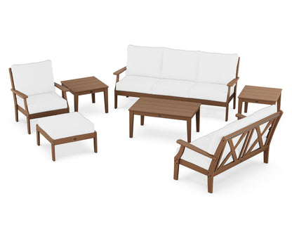 POLYWOOD® Braxton 7-Piece Deep Seating Set in Teak / Natural