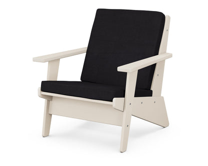 POLYWOOD® Riviera Modern Lounge Chair in Sand / Midnight Linen