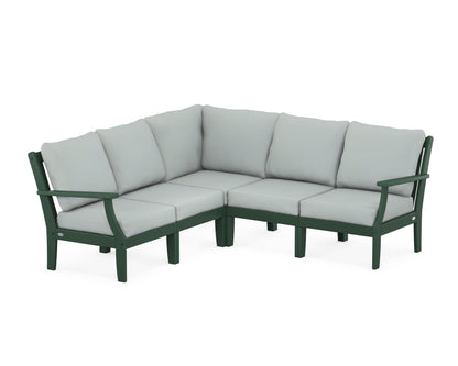 POLYWOOD® Braxton Modular 5-Piece Deep Seating Set in Green / Spa