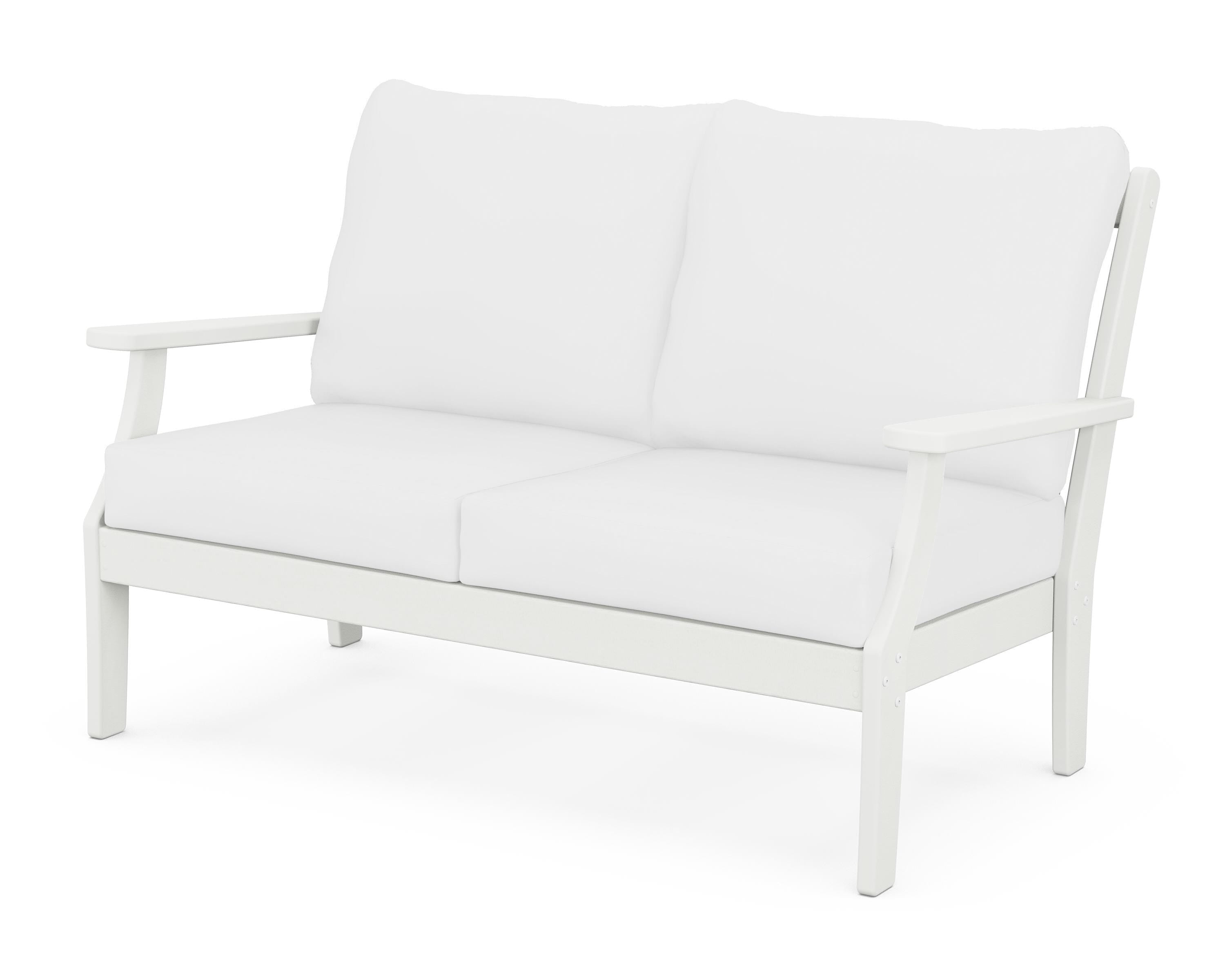 POLYWOOD® Braxton Deep Seating Loveseat in Vintage White / Natural