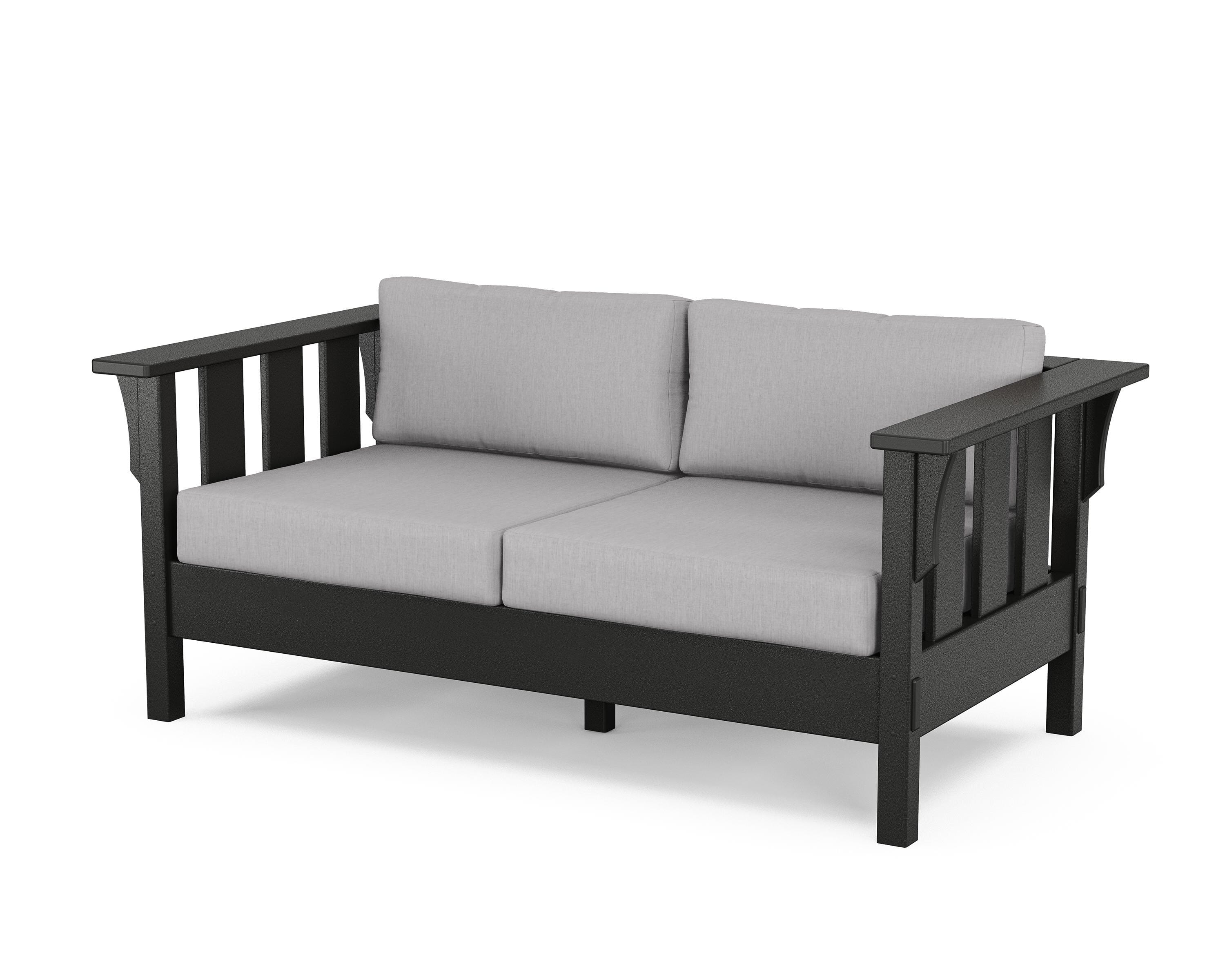 Martha Stewart by POLYWOOD® Acadia Deep Seating Loveseat in Black / Granite