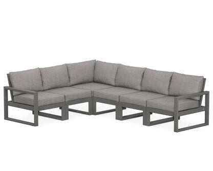 POLYWOOD® EDGE 6-Piece Modular Deep Seating Set in Slate Grey / Grey Mist