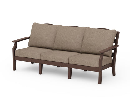 Draper James™ by  POLYWOOD® Savannah Deep Seating Sofa in Mahogany / Spiced Burlap