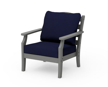 Draper James™ by  POLYWOOD® Savannah Deep Seating Chair in Slate Grey / Navy