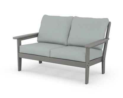 Country Living Cottage Deep Seating Loveseat in Slate Grey / Spa